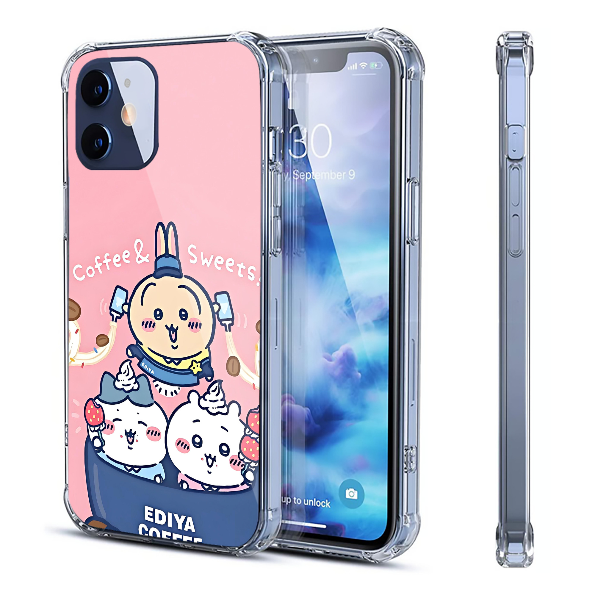 （画像用） ちいかわ Chii-kawa 【iPhone 12シリーズ対応】透明スマホケース（クリアソフトケース）